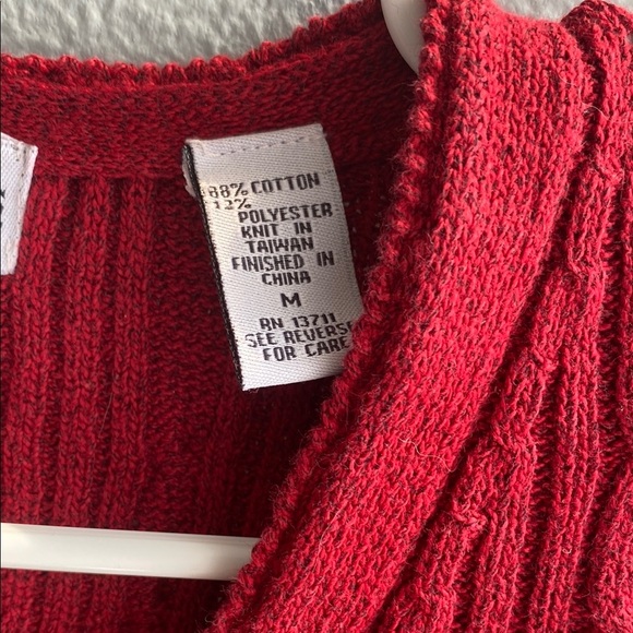 Valerie Stevens Red Cable Knit Cardigan Sweater - Picture 3 of 5